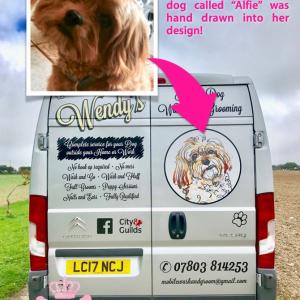 van graphics for dog groomer